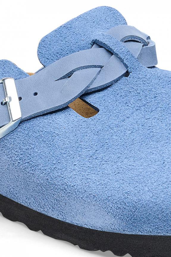 BIRKENSTOCK Boston Braided Suede Leather Elemental Blue